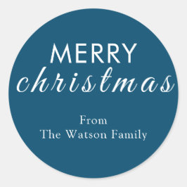 シンプルメリークリスマスモダンラウンドシール ラウンドシール