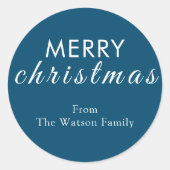 シンプルメリークリスマスモダンラウンドシール ラウンドシール (正面)