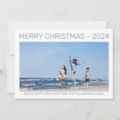 シンプルメリークリスマスモダン写真 シーズンカード (正面)