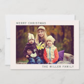シンプルメリークリスマス家族の写真 シーズンカード (正面)