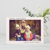 シンプルメリークリスマス家族の写真 シーズンカード (スタンド正面)