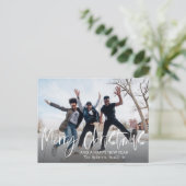 シンプルメリークリスマス書道1写真 ポストカード (スタンド正面)