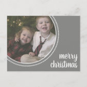 シンプルメリークリスマス水玉模様縁ど シーズンポストカード (正面)