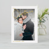 シンプルメリークリスマス結婚ポインセチアの写真 箔シーズンカード (立ち正面)