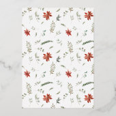 シンプルメリークリスマス結婚ポインセチアの写真 箔シーズンカード (裏面)