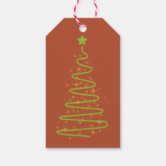 シンプルメリークリスマス赤茶色ギフトラベル ギフトタグ (裏面)