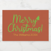 シンプルメリークリスマス赤褐色 フードラベル (シングルラベル)