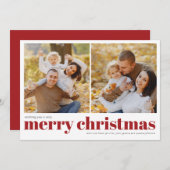 シンプルメリークリスマス2写真クリスマス シーズンカード (正面/裏面)