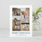 シンプルメリークリスマス4フォトコラージュ |海 シーズンカード (スタンド正面)