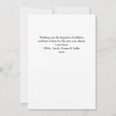 シンプルメリークリスマス4フォトコラージュ |緑 シーズンカード (裏面)