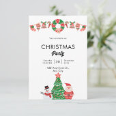 シンプルメリークリスマス 招待状 (スタンド正面)