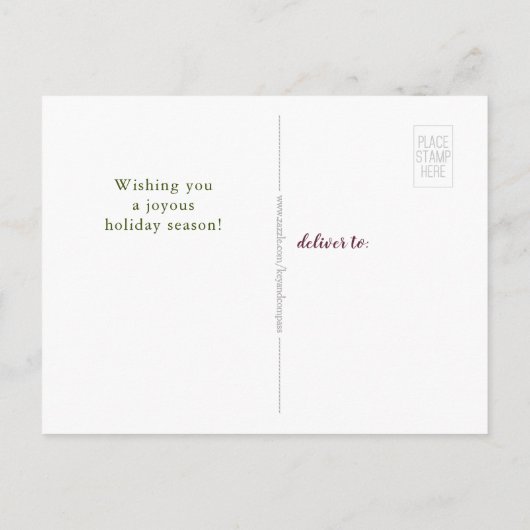 シンプルメリークリスマス | 1枚のフォトカスタム ポストカード (裏面)