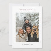 シンプルメリーベビークリスマスドッグファミリー写真 シーズンカード (正面)