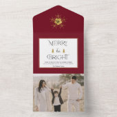 シンプルメリーモダンと明るいクリスマス オールインワン招待状 (内側)