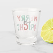 シンプルメリーモダンタイポグラフィとブライトカラフル ショットグラス (裏面)