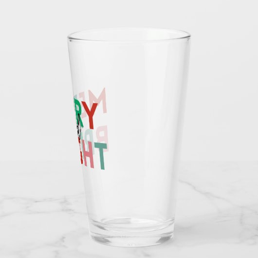 シンプルメリーモダンタイポグラフィとブライトカラフル タンブラーグラス (左)