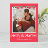 シンプルメリー結婚したChristmas Photo シーズンカード (スタンド正面)