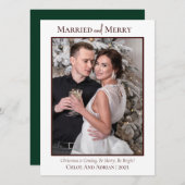 シンプルメリー結婚したChristmas Photo シーズンカード (正面/裏面)