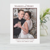 シンプルメリー結婚したChristmas Photo シーズンカード (スタンド正面)