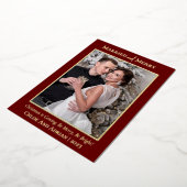 シンプルメリー結婚したChristmas Photo 箔シーズンカード (回転した状態)