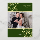 シンプルメリー結婚したChristmas Photo 箔シーズンカード (裏面)