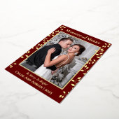 シンプルメリー結婚したChristmas Photo 箔シーズンカード (回転した状態)