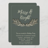 シンプルメリー&ブライトパイン枝クリスマス 招待状 (正面/裏面)