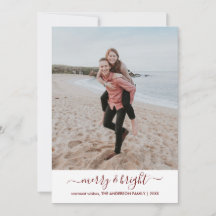 シンプルメリーBright Christmas Script Photo Red