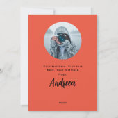 シンプルメリーPhoto and Bright Red Christmas Robin シーズンカード (裏面)