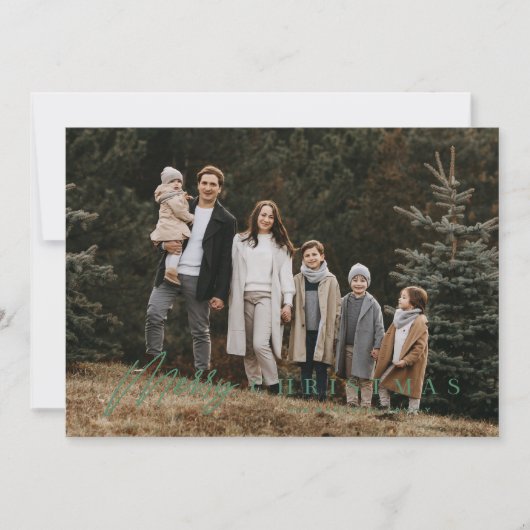 シンプルメリーScript 3 Photo Christmas シーズンカード (正面)