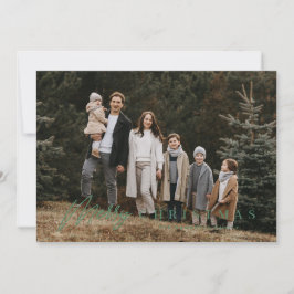 シンプルメリーScript 3 Photo Christmas シーズンカード