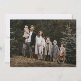 シンプルメリーScript 3 Photo Christmas シーズンカード