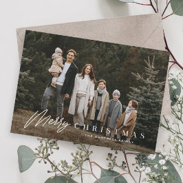 シンプルメリーScript 3 Photo Christmas シーズンカード