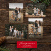 シンプルメリーScript 3 Photo Christmas シーズンカード