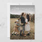 シンプルメリーScript 3 Photo Christmas シーズンカード (正面)
