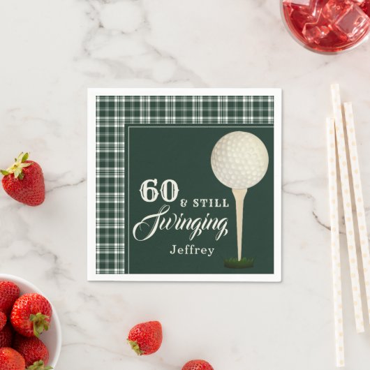 シンプルメンズゴルフマイルストーンバースデーパーティー スタンダードカクテルナプキン (インサイチュ)