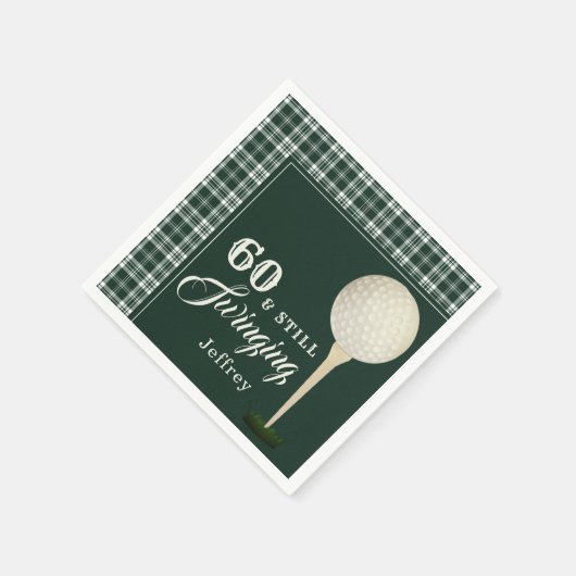 シンプルメンズゴルフマイルストーンバースデーパーティー スタンダードカクテルナプキン (角)