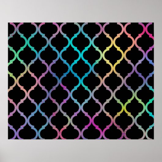 シンプルモエレガントカラフルロモダンッロッコパターン | ポスター (正面)