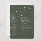 シンプルモスモダングリーンダンデオンブライダルシャワー 招待状 (正面)