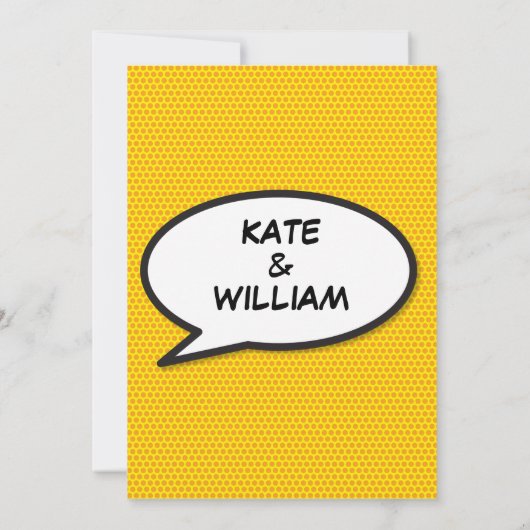 シンプルモダンおもしろい漫画結婚ブック 招待状 (裏面)