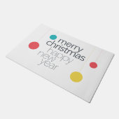 シンプルモダンおもしろい鮮やか「聖降誕祭お目出度う」 ドアマット (アングル)