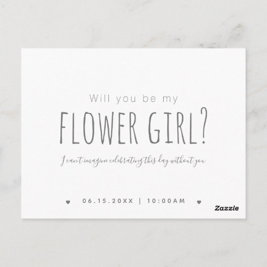 シンプルモダンお花の娘さん ポストカード (裏面)