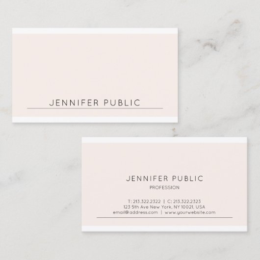 シンプルモダンかわいらしエレガント色トレンディーテンプレート 名刺 (正面/裏面)