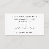 シンプルモダンたった今結婚しました結婚の写真カード エンクロージャーカード (裏面)
