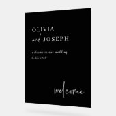 シンプルモダンとミニマリスト結婚ブラック アクリルサイン (傾斜)