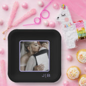 シンプルモダンとラベンダーカスタマイズ可能な写真 ペーパープレート (パーティー)