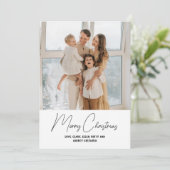 シンプルモダンなクリスマススクリプト縦 シーズンカード (スタンド正面)