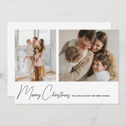 シンプルモダンなクリスマススクリプト2写真 シーズンカード (正面/裏面)