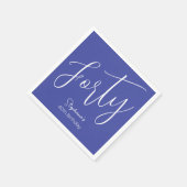 シンプルモダンなスクリプトLavender Purple 40th Birthday スタンダードカクテルナプキン (角)