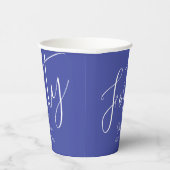 シンプルモダンなスクリプトLavender Purple 40th Birthday 紙コップ (右)